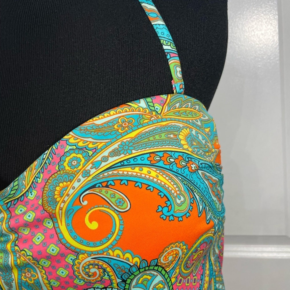 Ana Vibrant Paisley Halter Top Size 14 CB-110 - Picture 3 of 7